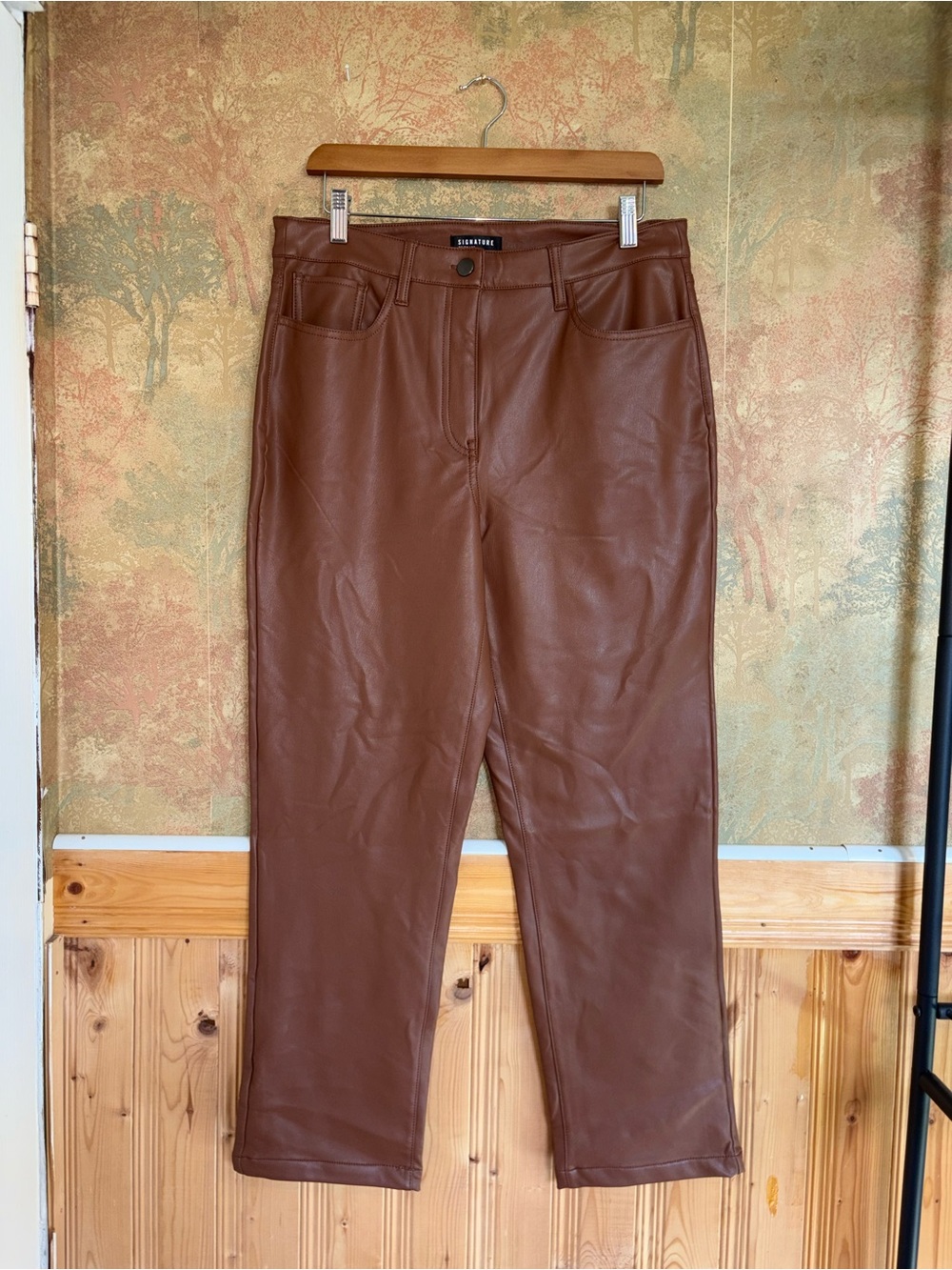 Reitmans | Brown Straight Leg Pleather Pants